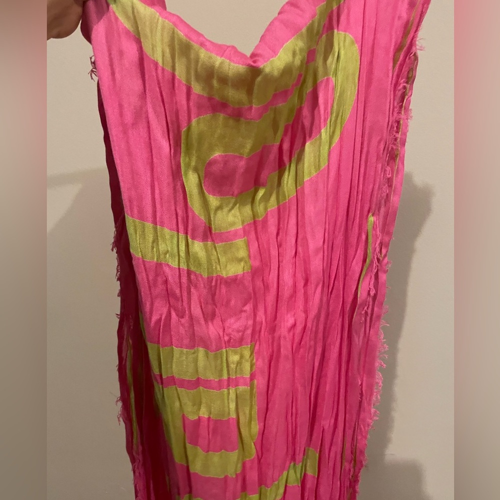 Bright Scarf-Bonjour Print New, Never Worn